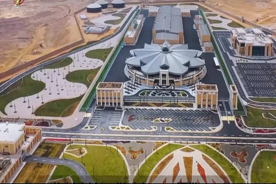High-pressure water mist system installed at NASPS Technology & Innovation Center (secure and smart issuance complex) in Egypt – advanced fire protection for high-tech facilities.